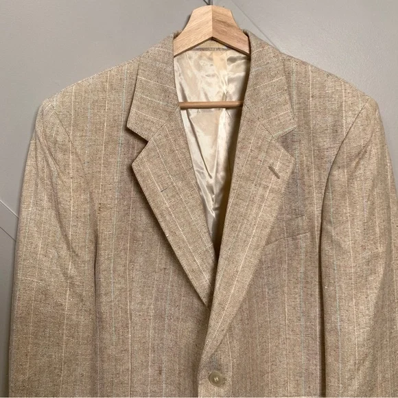 Mens Tan Blazer Jacket Size 41R - Picture 4 of 14